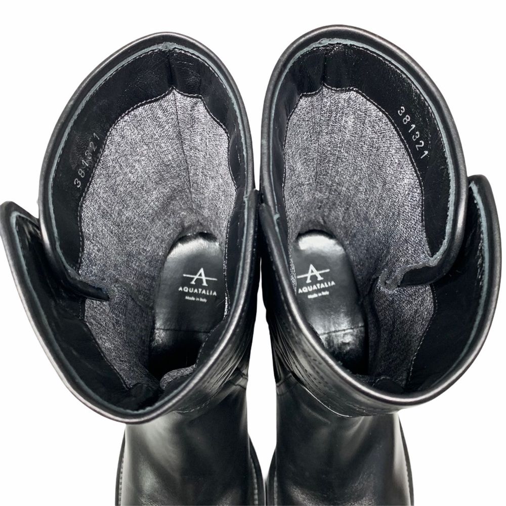 Aquatalia Quilted Leather Motorcycle Boots - Picture 13 of 16